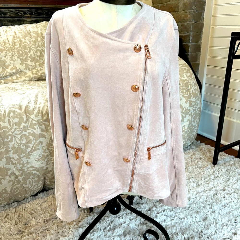 Ivanka Trump pink suede jacket large